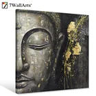 Seven Wall Arts 100% Handmade Painting Artwork Abstract Buddha Oil Painting on Canvas for Living Room