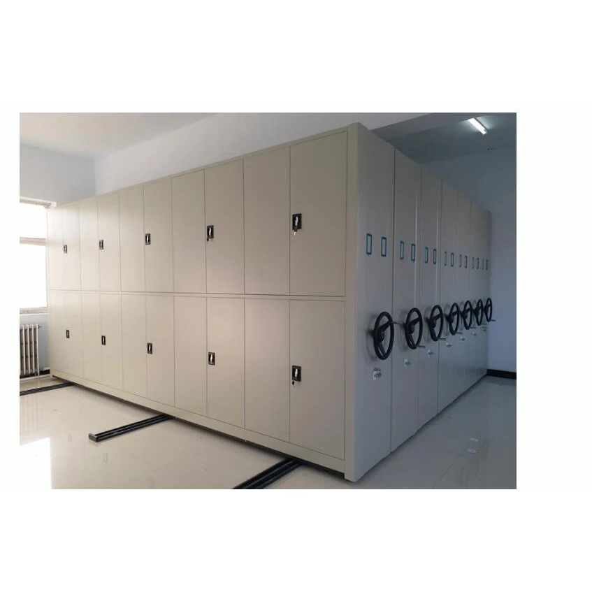 Mobile compact shelving filing storage cabinet metal mobile archive shelves manual operation high density storage system