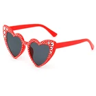 New Arrival Heart Shaped Cute Girls Diamonds Summer Beach Sun Glasses High Quality Kid Sunglasses