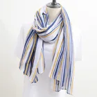Women's 100% voile stripes light woven scarf