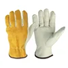 Leather Contrast Protection Wear-Resistant Safety Work Gloves Outdoor Climbing Fishing Anti-skid Riding Gloves