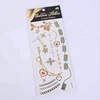 Custom temporary mixed gold and silver flash metal tattoos with factory price