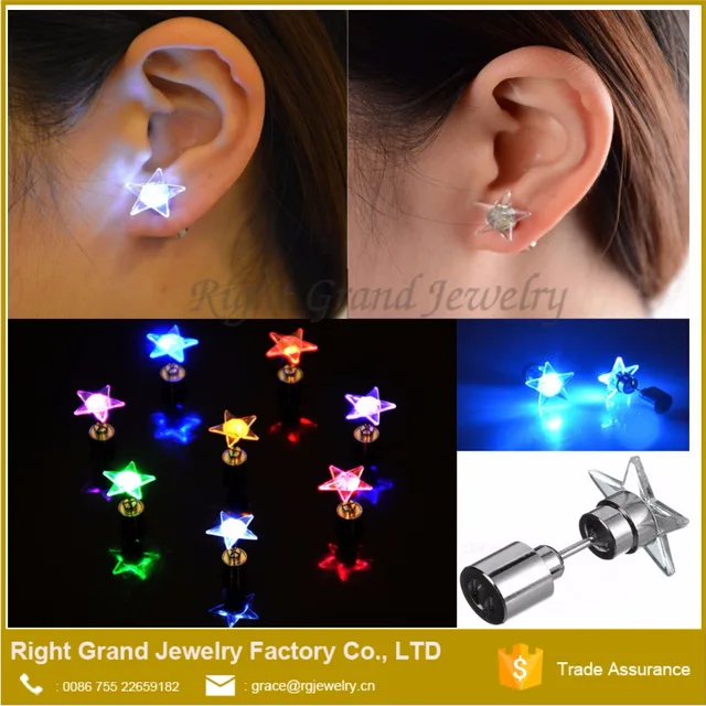 style led earring flashing christmas led party light earrings