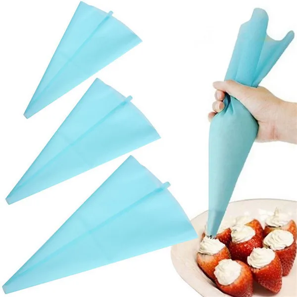 1pcs Portable 13" Reusable Silicone Icing Piping Cream Pastry Bag Cake DIY Decorating Tool hot search