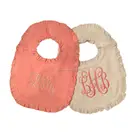 Wholesale Comfortable And Skin-friendly Cotton Baby Girl Monogrammed Ruffled Bib