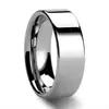 High Quality Flat Pipe Cut Design Tungsten Men's Ring