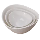 Wholesale water wave surface oval shape white ceramic snack sugar fruit bowl for sale