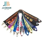 print custom medal lanyard satin ribbon fabric medal ribbon with logo
