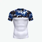 Custom short sleeve mma sublimated printed rash guard wholesale