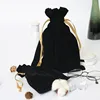Brand new suede package single/double jewelry drawstring black pouch,handmade color microfiber jewelry bags