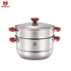 high quality 2 layer stainless steel steamer pot cooking casserole on sale