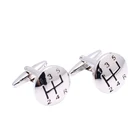 High-end Car Gear Design Silver Color Mens Cufflinks Metal Souvenir Cuff Links For Thanksgiving Day
