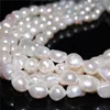 10x12mm white AAA grade baroque nugget shape big large hole strand real genuine fresh water natural freshwater pearl beads