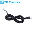Japan PSE certified triple plug QP6 power cord black electric cable wire