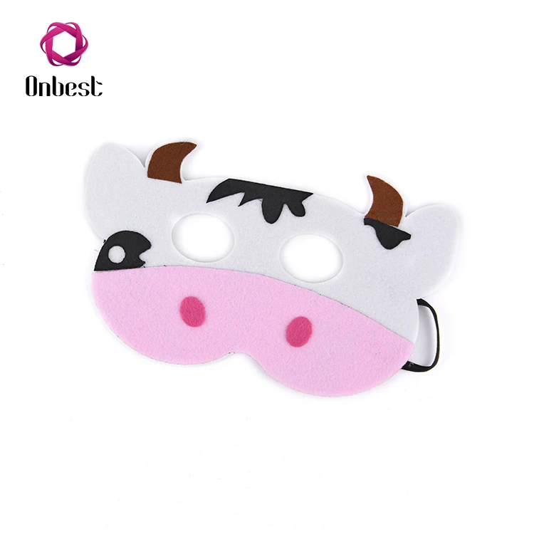 Lindo animal máscara cosplay dibujos animados vaca sentía máscara para los niños