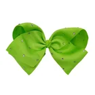2018 Fashion 8 inch Large Rhinestone Big Size Jojo Green Hair Bow