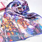 Large hijab silk gift for women digital print custom design silk scarf wholesale