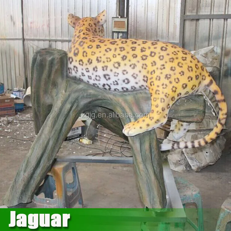 Fiberglass Statues Sculpture Life Size Large Animal Of Jaguar For Sale