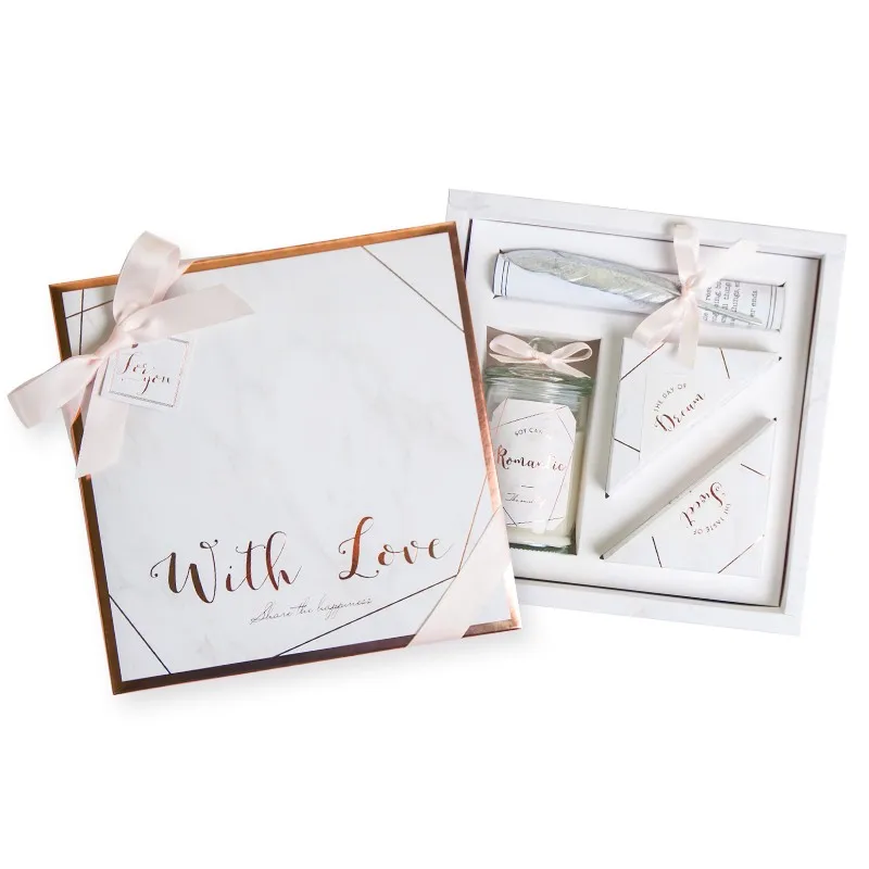 custom gold border white luxury door gift favor wedding