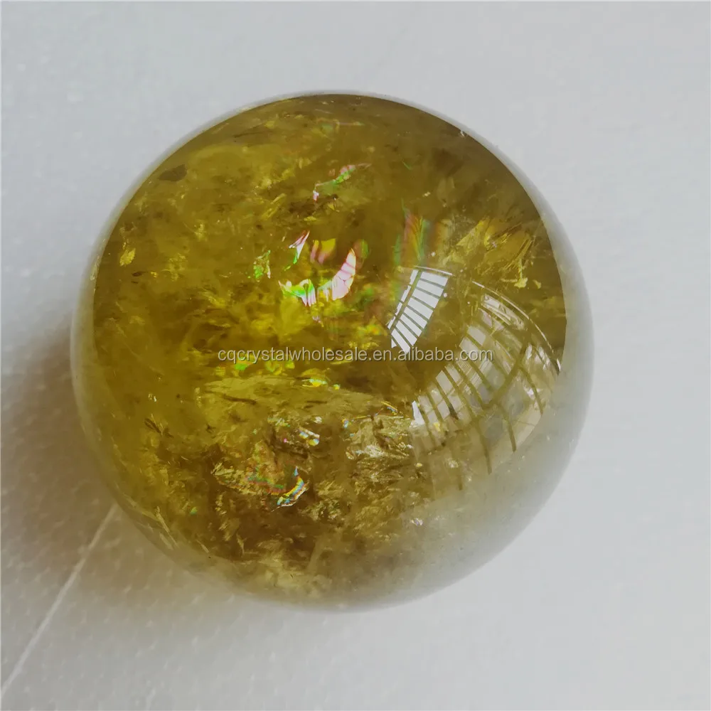 gifts & crafts  sphere  rock quartz citrine crystal ball sphere