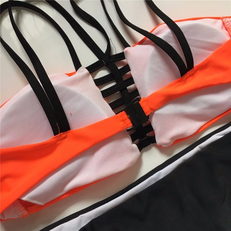 Fashion Sey Bikini 2016 Swimwear Women High Neck Swimsuit Push Up Summer Bathing Suit Beachwear Biquini maillot de bain