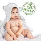 Luxury 100% bamboo stripe large baby hooded towel set and best bath towel with hood and cute bear Ear for boys and girls