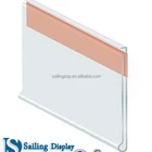 Supermarket Shelf Plastic Price Data Strip Label Holders Tag Holders Sign Holders for Flat Surface with Adhesive Tape