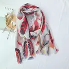 Wholesale 2019 newest malaysia head scarf fashion 2design feather print tassel silver ladies glitter hijab