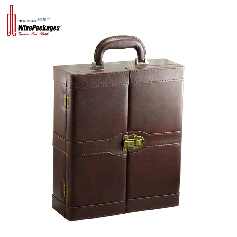 handmade leather liquor bottle gift carrying boxes