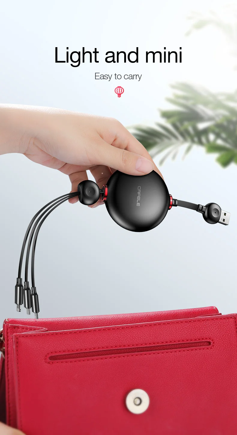 Cafele 3 In 1 USB Cable Lantern Style Charging Cable Type C Micro 8Pin Data Sync Cable - ANKUX.COM
