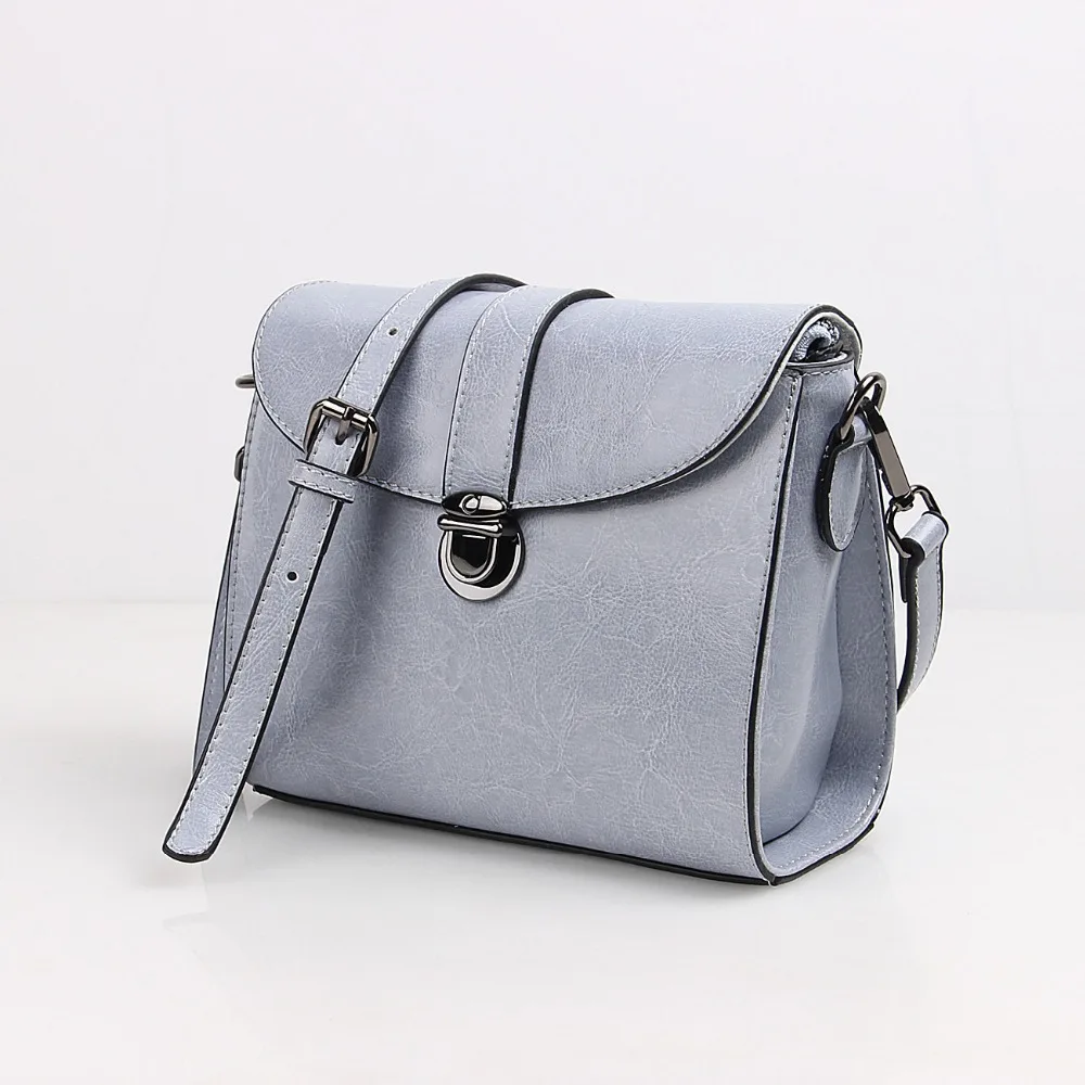 2015 Women's Fashion Genuine Leather Messenger Bag European and American Style Casual Solid Color Oil Wax Cow Leather Handbag
