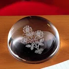 Wedding gift or souvenir crystal memento, best popular with logo engraved clear half ball crystal glass dome paperweight