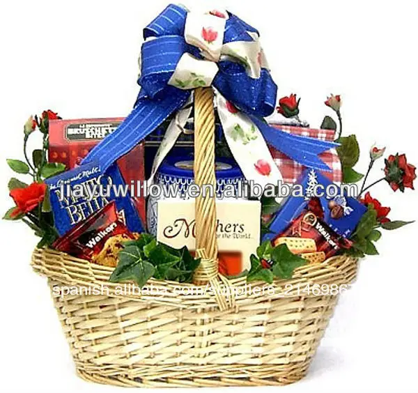 natural de regalo de mimbre canasta vacía para día de la madre-Cestas