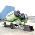 diesel self loader mobile concrete mixer automatic weighing system and water priming pump 4.0 CBM
