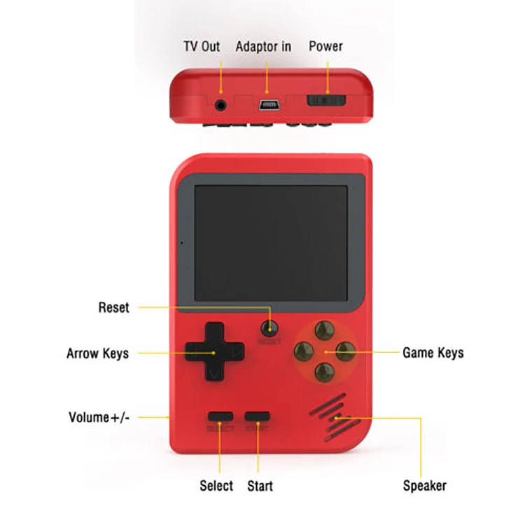 Mothca 400 Classic Retro Games 2.8 Inch 8 Bit Handheld Game Machine Portable Mini Video Game Console