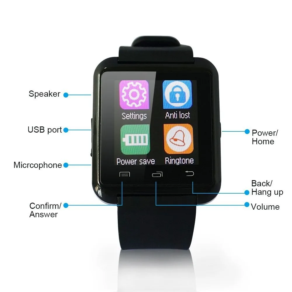Original Smartwatch U8 Smart Sport Watch Phone Mate U8 smart bluetooth wrist watch U8 Bluetooth For Android IOS Smartphone