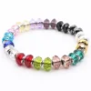 Wholesale Best Quality Silver Plated Big Hole Spacer Faceted Crystal Glass Beads European Charm Beads For Bracelet Necklace