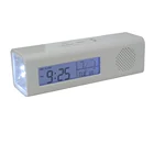 FM Radio Digital Clock with with flashlight torch LED Light and Hand Grip