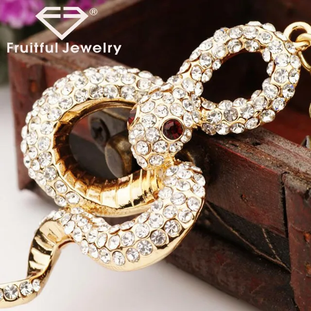 popular light rhinestone snake keychain holder full crystal