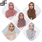 wholesale islamic clothing shalws 100%polyester plain bubble chiffon hijab instant hijab scarf