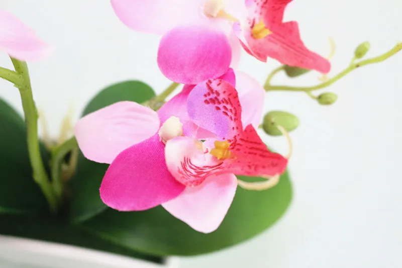 Flone Artificial Small Butterfly Orchid Flower Real Touch Leaves Simualtion Plants Bonsai Wedding Home Office Party Decoration (10)