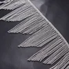 fringe trimmings 11cm tassel length crystal rhinestones appliques for wedding dress clothings sew on patches