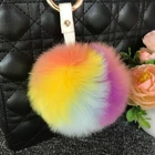 9 Cm Key Decoration Accessories Fake Fur Free Pom Rabbit Fur Ball Keychain