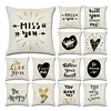 Lovers Slogan Love Romantic Words Quotes Linen Printed Plain Throw Pillow Covers