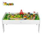 Train Track Train Tracks New Arrival Children Educational Wooden 60PCS Train Track Table For Wholesale W04C175C
