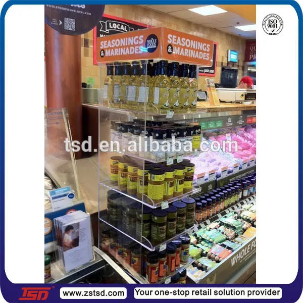 custom retail store floor metal spices display stand,display shelf for