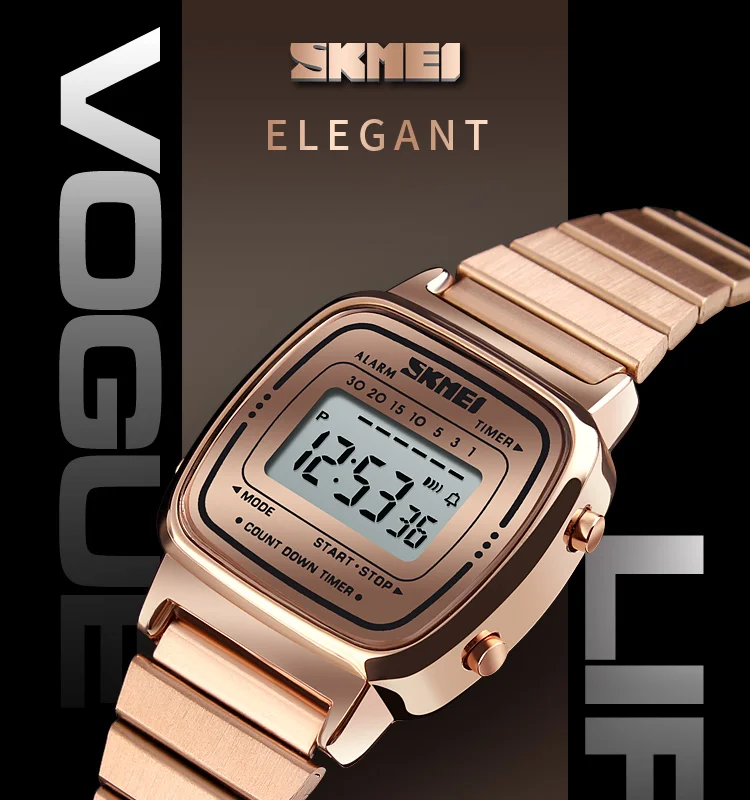 Cheap chinese zinc alloy plating wrist women led watches