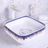 Bathroom Ceramic Luxury Pattern Modern Vanity Units Fancy Face Basin