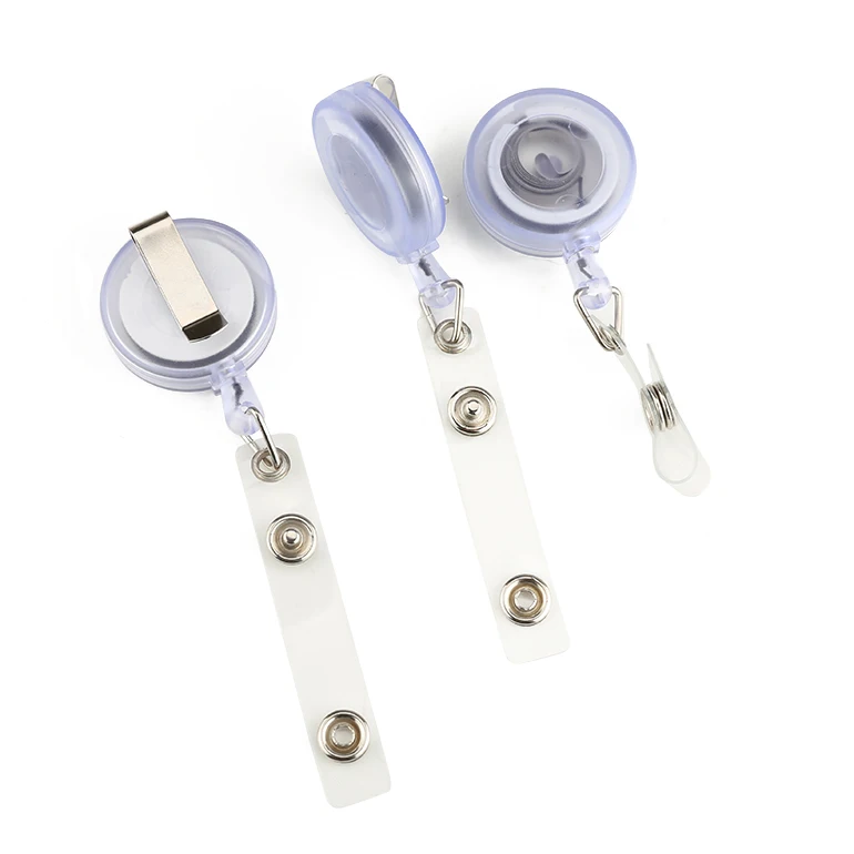 Custom color round shape magnetic badge reels with metal clip