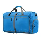 Wholesale black nylon waterproof collapsible foldable duffel sports travel bags
